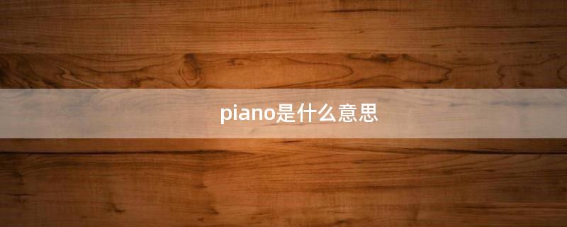 piano是什么意思